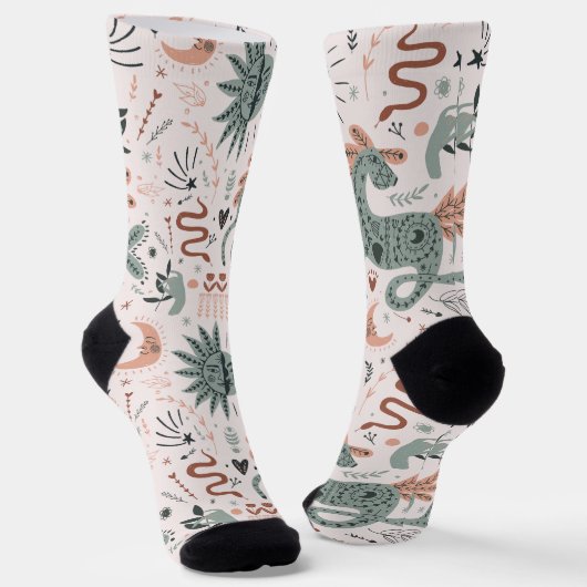 Schattige roze achtergrond Schitterend patroon Cut Sokken (Gebogen)