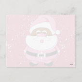Schattige roze Afrikaans Amerikaans Kerstman Kerst Feestdagenkaart (Achterkant)