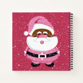 Schattige roze Afrikaans Amerikaans Kerstman Kerst Notitieboek (Achterkant)
