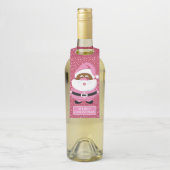 Schattige roze Afrikaans-Amerikaanse Kerstman Kers Flessenhanger (Op fles)