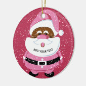 Schattige roze Afrikaans-Amerikaanse Kerstman Kers Keramisch Ornament (Links)
