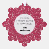 Schattige roze Afrikaans-Amerikaanse Kerstman Kers Ornament Kaart (Achterkant)