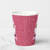 Schattige roze Afrikaans-Amerikaanse Kerstman Kers Papieren Bekers (Rechts)