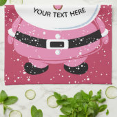 Schattige roze Afrikaans-Amerikaanse Kerstman Kers Theedoek (Gevouwen)