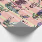 Schattige Roze Afrikaans Flamingo Vogelliefhebber  Cadeaupapier (Hoek)