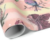 Schattige Roze Afrikaans Flamingo Vogelliefhebber  Cadeaupapier (Rol Hoek)