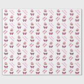 Schattige roze Afro-Amerikaans Kerstman Kerstmis Cadeaupapier (Vlak)