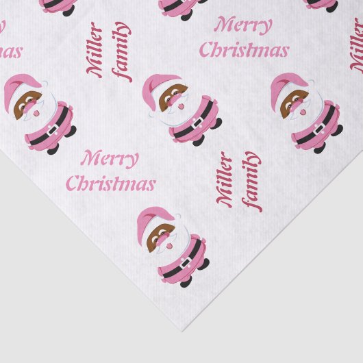 Schattige roze Afro-Amerikaans Kerstman Kerstmis Tissuepapier (Detail)
