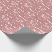 Schattige Roze Afstudeerders Uil Patroon Cadeaupapier (Hoek)