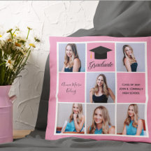 Schattige Roze Afstuderen Senior Portret Fotocolla