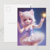 Schattige Roze AI gegenereerde kattenballetdanser Briefkaart (Voorkant / Achterkant)