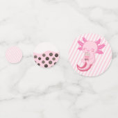 Schattige Roze Axolotl Boba Thee Meisjes Verjaarda Confetti (Voorkanten)