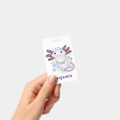 Schattige roze axolotl cartoon badge (Handheld)