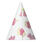 Schattige Roze Axolotl Cartoon Kinderen Verjaardag Feesthoedjes (Achterkant)