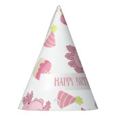 Schattige Roze Axolotl Cartoon Kinderen Verjaardag Feesthoedjes (Links)