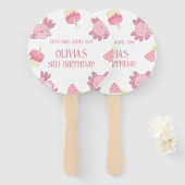 Schattige roze Axolotl Kinder hebben Alotl Fun Bir Handwaaier (Voorkant en achterkant)