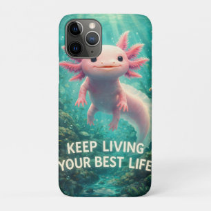 Schattige Roze Axolotl met Motiverende "Best Life" Case-Mate iPhone Case
