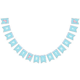 Schattige Roze Axolotl Onderwater Verjaardagsfeest Vlaggetjes