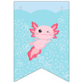 Schattige Roze Axolotl Onderwater Verjaardagsfeest Vlaggetjes (Eerste vlag)