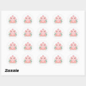 Schattige roze axolotl ronde sticker (Vel)