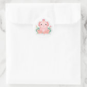 Schattige roze axolotl ronde sticker (Tas)
