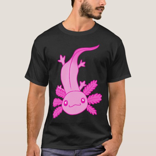 Schattige roze axolotl t-shirt (Voorkant)