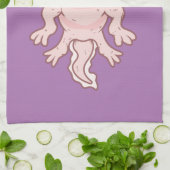 Schattige Roze Axolotl Thunder_Cove Theedoek (Gevouwen)