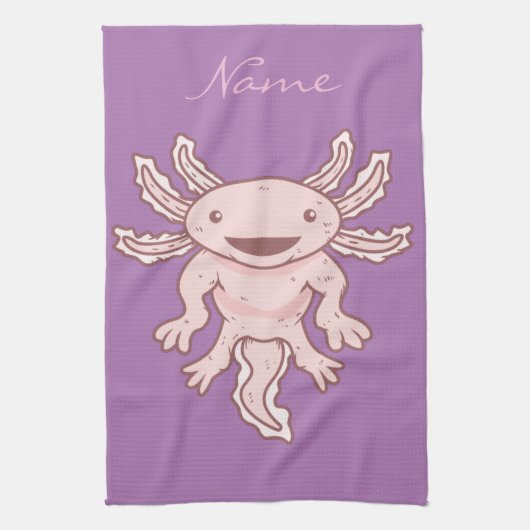Schattige Roze Axolotl Thunder_Cove Theedoek (Verticaal)
