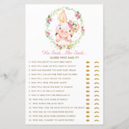 Schattige roze baby biggetje Hij zei dat ze spel z