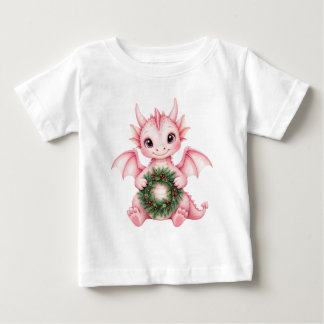 Schattige Roze Baby Draak met Kerstkrans Kinderen