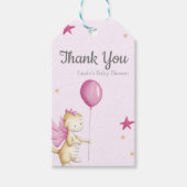 Schattige Roze Baby Dragon Baby shower Dank u Cadeaulabel (Voorkant)