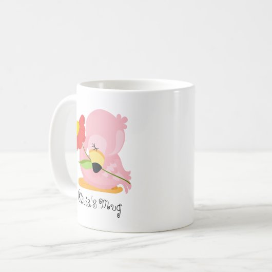 Schattige roze Baby flamingo Mok voor kinderen (Voorkant links)