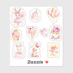 Schattige roze baby meisje Baby shower Sticker