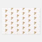 Schattige roze baby meisje Beer Inpakpapier Vel (Voorkant 3)