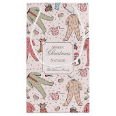 Schattige Roze Baby Meisje Kerst Custom Klein Cadeauzakje (Achterkant)