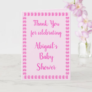 Schattige Roze Baby Meisje Konijn Voeten Paas Baby Kaart