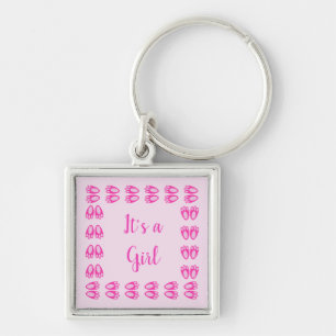 Schattige Roze Baby Meisje Konijn Voeten Pasen Sleutelhanger