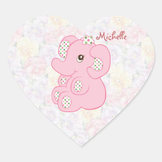 Schattige roze baby meisje olifant Sticker (Voorkant)