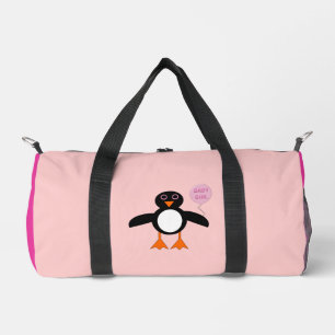 Schattige Roze Baby Meisje Pinguïn Luiertas Plunjezak