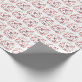Schattige Roze Baby Meisje Rocking Paard Gift Wrap Cadeaupapier (Hoek)