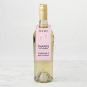 Schattige roze baby meisje voetafdrukken het is ee flessenhanger (Op fles)