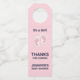 Schattige roze baby meisje voetafdrukken het is ee flessenhanger