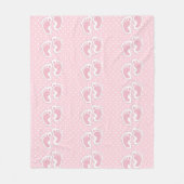 Schattige roze baby meisje voetafdrukken patroon fleece deken (Voorkant)