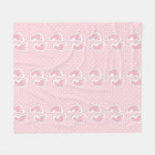 Schattige roze baby meisje voetafdrukken patroon fleece deken (Voorkant (Horizontaal))