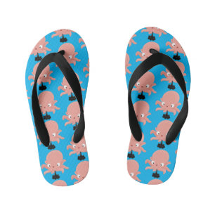 Schattige roze baby octopus cartoon humor kinder teenslippers