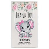 Schattige Roze Baby Olifant en Rozen Baby shower Klein Cadeauzakje (Achterkant)