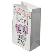 Schattige Roze Baby Olifant en Rozen Baby shower Klein Cadeauzakje (Achterkant Gekanteld)