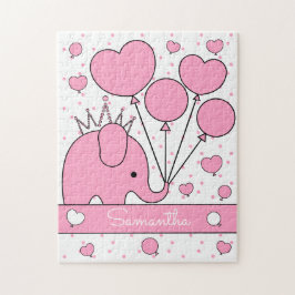 Schattige Roze Baby Olifant Legpuzzel