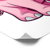 Schattige roze Baby olifant met liefde Poster (Hoek)