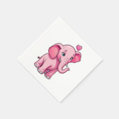 Schattige roze Baby olifant met liefde Servet (Hoek)